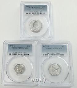 1977 S Proof Set PCGS Graded PF 70 Deep Cameo Uncirculated 3 Coin Lot