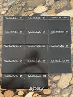 1977 US Mint 6 Coin Proof Set Uncirculated with Original Box lot of 14