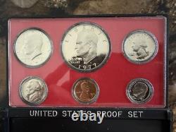 1977 US Mint 6 Coin Proof Set Uncirculated with Original Box lot of 14