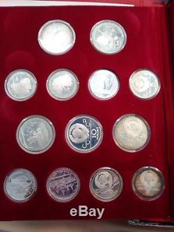 1980 28-Coin Russia USSR (CCCP) Moscow Olympics Proof Silver Rouble Set