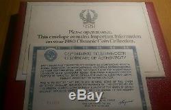 1980 Moscow Olympic 28 Silver Coin Proof Set with Box & Paperwork English/Russian