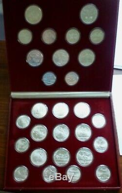 1980 RUSSIA USSR -MOSCOW OLYMPICS PROOF SILVER SET (28) with COA 21 Oz ALL COA