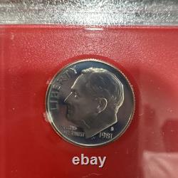 1981 S Type 2 United States Proof Set All 6 Coins Clear S Mintmarks