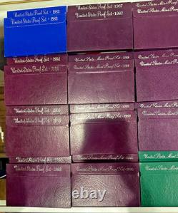 1983 1998 United States (16) Consecutive Years PROOF Sets 2 Per Year (32) Sets