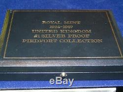 1984 1987 UK 4 x £1 ONE POUND PIEDFORT SILVER PROOF COIN SET