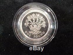 1984-1987 Uk Royal Mint Four Coin Silver Proof £1 Coin Coin Set Housed Red Case