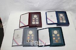 1986-1997 12 US Mint Prestige Proof Sets 12 Sets 90% Silver Dollars COA & Boxes