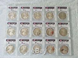 1986-2016 30 Coin Proof Silver American Eagle Set Pr 70 Pcgs John Mercanti Proof