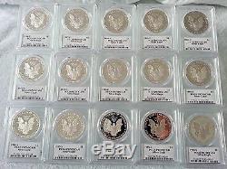 1986-2016 30 Coin Proof Silver American Eagle Set Pr 70 Pcgs John Mercanti Proof