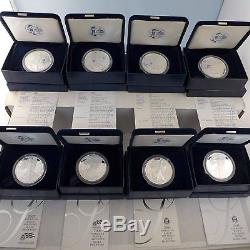 1986-2018 PROOF AMERICAN SILVER EAGLE DOLLARS OGP and COA 32 COIN SET