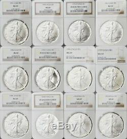 1986-2019 Silver Eagle NGCSet of 61 COINS! Proof & Biz StrikeAll MS/PF-69