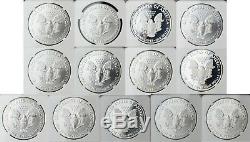 1986-2019 Silver Eagle NGCSet of 61 COINS! Proof & Biz StrikeAll MS/PF-69