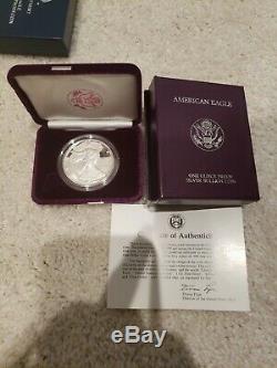 1986-2020 SILVER EAGLE PROOF SET with GOV ISSUED BOX & COA (34 coin set)