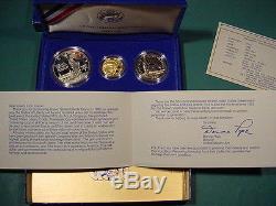 1986 Liberty 3 Coin Proof Set Gold $5, Silver $1, & Half Dollar NO RESERVE