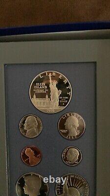 1986 S Prestige Proof Set ELLIS ISLAND COINS $1 & $1/2 90% Silver Dollar 7 Coins