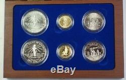 1986 Statue Of Liberty Ellis Island Com Proof & UNC 6 Coin Silver & Gold Set JAH