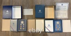 1986 and 1987 US Mint Prestige Set (90% SILVER $1) (lot of 2) withCOA & OGP