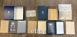 1986 and 1987 US Mint Prestige Set (90% SILVER $1) (lot of 2) withCOA & OGP