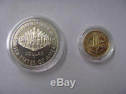 1987 $5 Gold and $1 Silver Constitution Proof US Mint Commemorative Coin Set