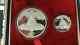 1987 Chinese China Silver Panda 2 Coin Proof Set 50 & 10 Yuan. 999 1oz And 5oz