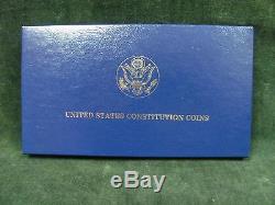 1987 Constitution Proof Silver $1 and Gold $5 Commemorative Coin Set