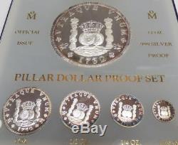 1988 Mint Masters Die Pattern 5 pc. Silver Pillar Dollar Proof Set 13.85 oz