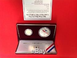 1988 US Mint Olympic Proof 2 Coin Set $5 Gold & Silver Dollar Box/COA