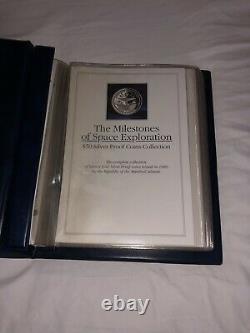 1989 Milestones Of Space Exploration $50 Silver Proof 24 Coin Set, Coa +bonus