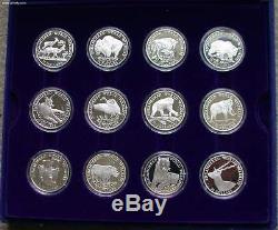 1990-1991 COOK ISLANDS $50 Silver Proof Set Endangered World Wildlife