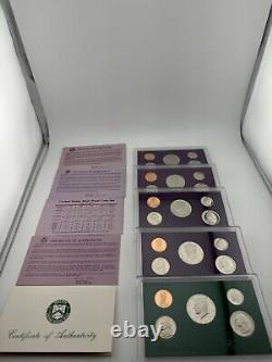 1990-1994 us mint proof set with deep strikes- OGP and COA