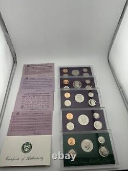 1990-1994 us mint proof set with deep strikes- OGP and COA