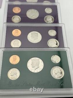 1990-1994 us mint proof set with deep strikes- OGP and COA