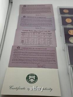 1990-1994 us mint proof set with deep strikes- OGP and COA