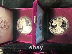 1990 S Proof Silver Eagles (5) coin lot