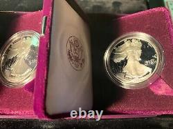 1990 S Proof Silver Eagles (5) coin lot