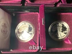 1990 S Proof Silver Eagles (5) coin lot