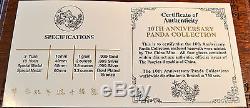 1991 10th Anniversary Panda Collection Gold Silver Piefort Proof 4 Coin Set