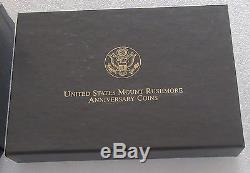 1991 Mount Rushmore US Gold & Silver 6- Coin Proof & Uncirculated Set Box & CoA