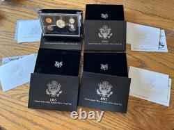 1992, 1993, 1995, 1997 US Mint Silver Premier Sets