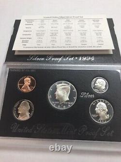 1992 1994 1997 1998 S Lot of United States Silver Proof Four 4 Sets OMP/COA