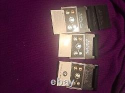 1992-1997 Lot Of 5 United States Mint Silver Proof Sets WithCoAs OGP