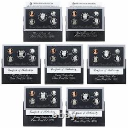 1992-1998 Proof Set Run Original Box 90% Silver 7 Sets 35 Coins US Mint