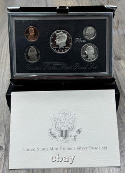1992-1998 S US Mint Premier Silver Proof Sequential Run 7 Box Set Total OGP/COA