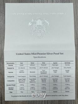 1992-1998 S US Mint Premier Silver Proof Sequential Run 7 Box Set Total OGP/COA