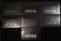 1992-1998 Silver Proof Set Lot OGP withCOA's OTQ1319/JAR