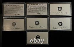 1992-1998 Silver Proof Set Lot OGP withCOA's OTQ1319/JAR