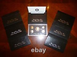 1992 1998 Silver Proof Sets With Box and COA