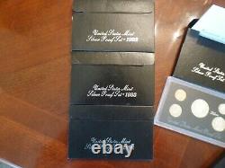 1992 1998 Silver Proof Sets With Box and COA