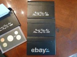 1992 1998 Silver Proof Sets With Box and COA