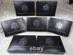 1992-1998 US Mint Premier Silver Proof Sets 90% Silver OGP COA 7 Annual Sets